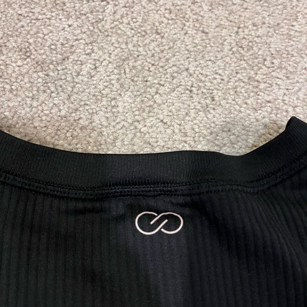 CALIA by Carrie Underwood Ribbed Black Long Sleeve Active Top - Picture 7 of 8